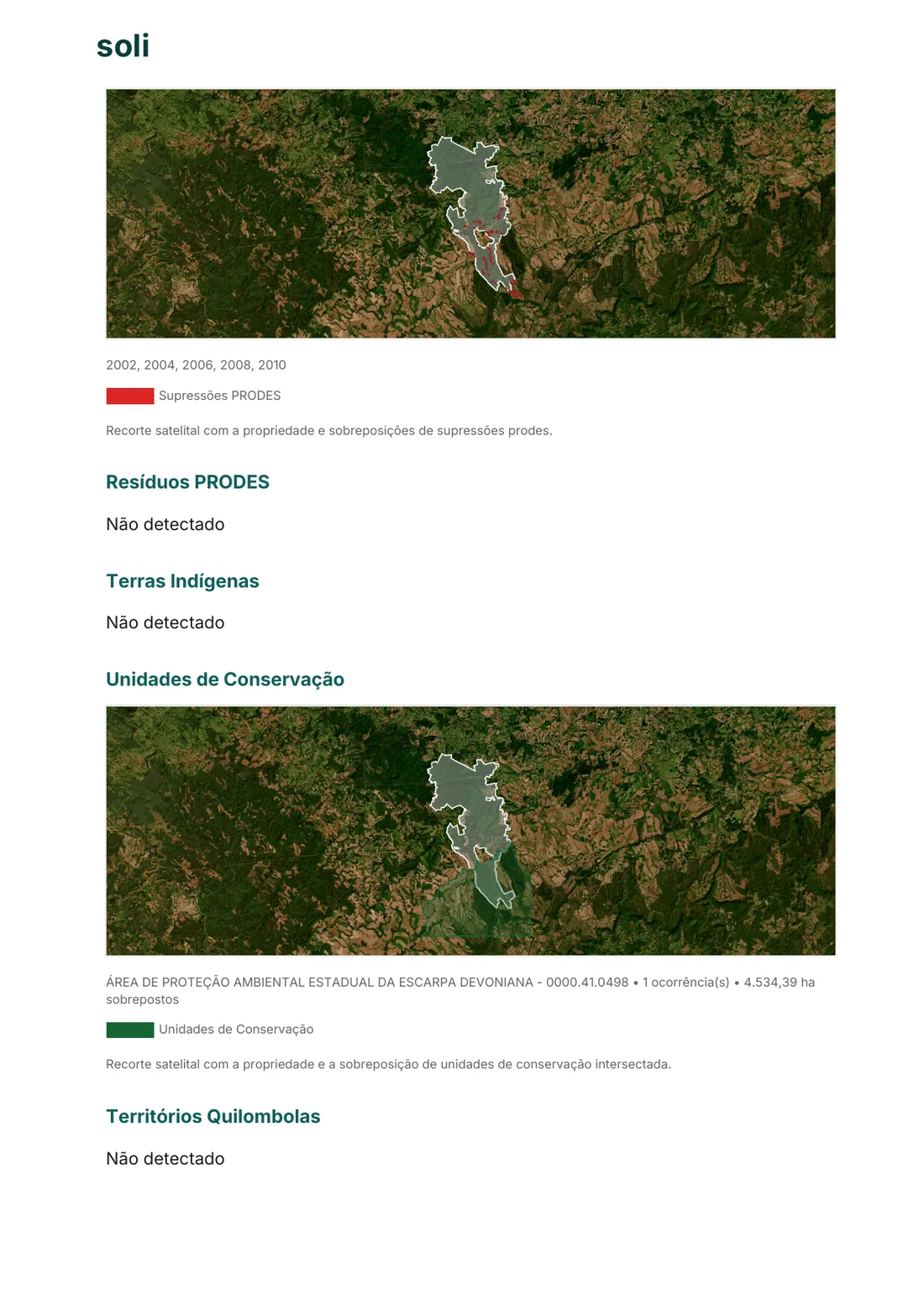 Alertas territoriais e ambientais no relatório Soli